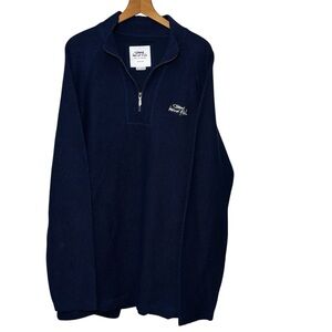 Weird Fish Navy Quarter Zip embroidered pullover fish shaped zip pull. Men’s XXL